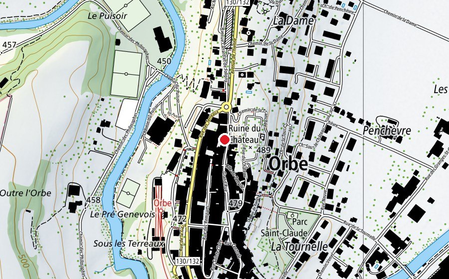 Map showing the location of L'Usine fitness 23 (Fitness centre)