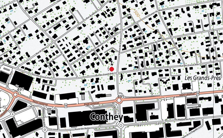 Map showing the location of Move Center (Fitness centre)