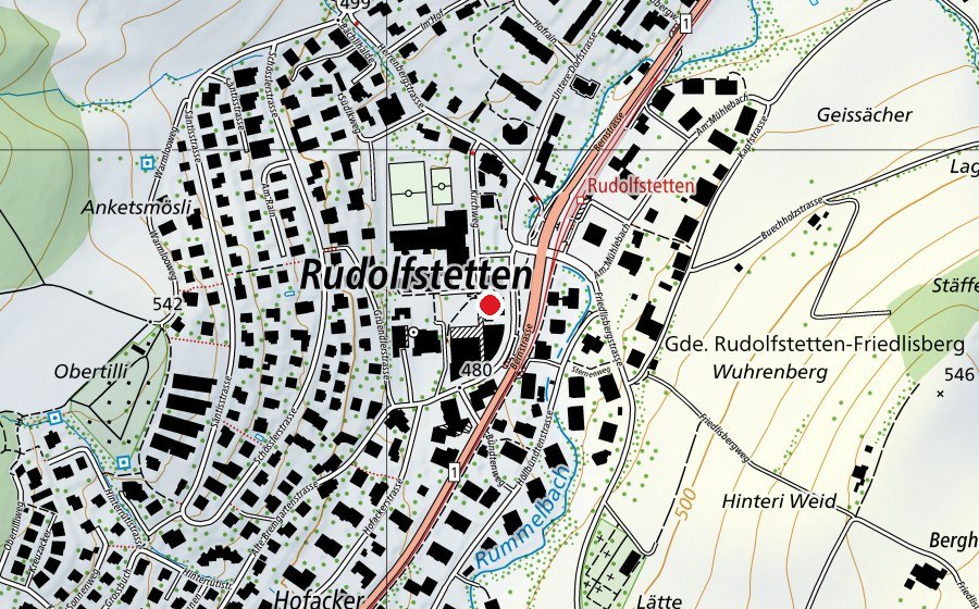 Map showing the location of Mutschellen-Fit (Fitness centre)