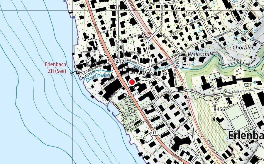 Map showing the location of New Iron Gym Erlenbach (Fitness centre)