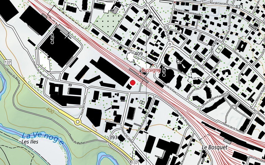 Carte indiquant l’emplacement de NonStop Gym Bussigny (Salle de fitness)
