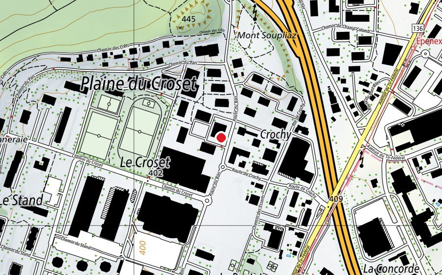 Mappa con la posizione di NonStop Gym Ecublens (Centro fitness)