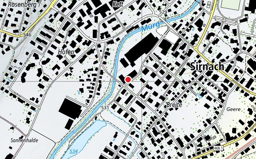 Mappa con la posizione di Ööli-Areal Sirnach (Centro fitness)