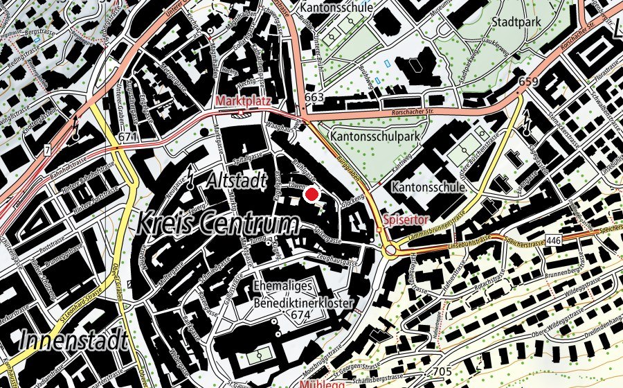 Map showing the location of Pilates Studio (Fitness centre)