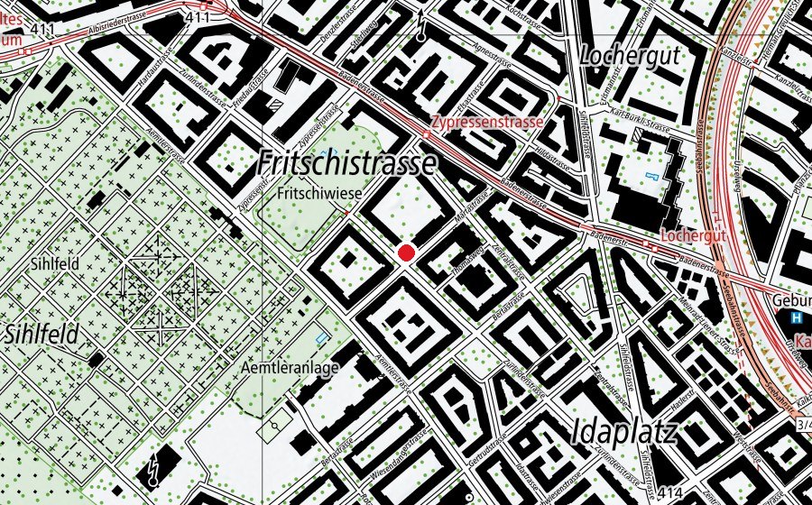 Mappa con la posizione di Raum Linde (Centro fitness)
