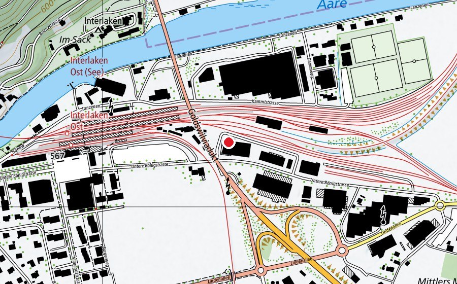 Mappa con la posizione di self-fitness.ch (Interlaken) (Centro fitness)