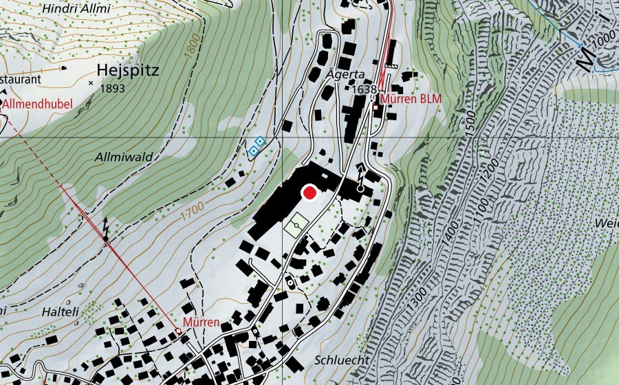 Carte indiquant l’emplacement de Sportzentrum Mürren (Salle de fitness)