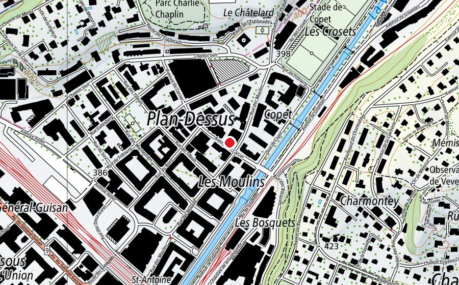 Mappa con la posizione di Terre d’Eveil (Centro fitness)