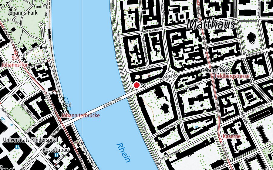 Carte indiquant l’emplacement de The Looking Glass Basel (Salle de fitness)