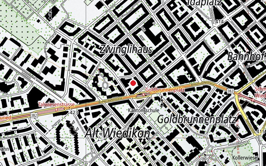 Map showing the location of Uetli Gym (Fitness centre)