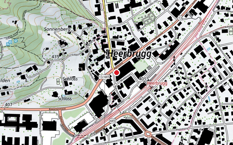 Mappa con la posizione di update Fitness (Centro fitness)