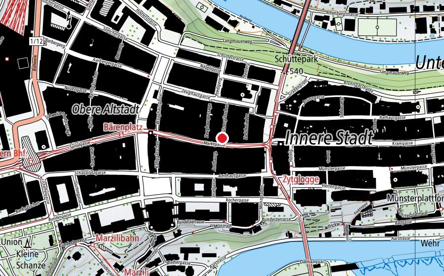 Map showing the location of update fitness (Fitness centre)
