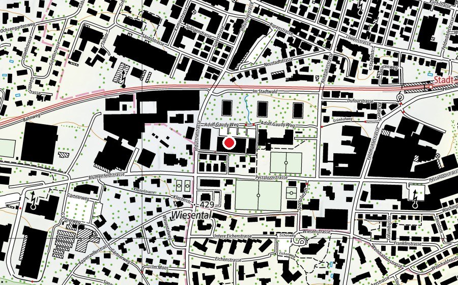 Map showing the location of update Fitness Rorschach (Fitness centre)