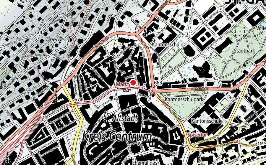Mappa con la posizione di update Fitness (Centro fitness)