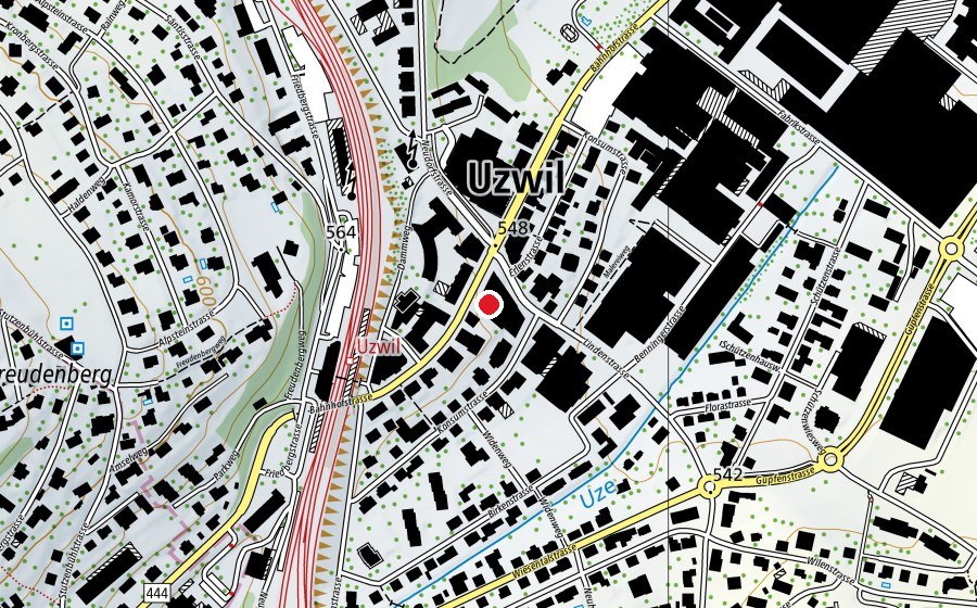 Mappa con la posizione di update Fitness (Centro fitness)