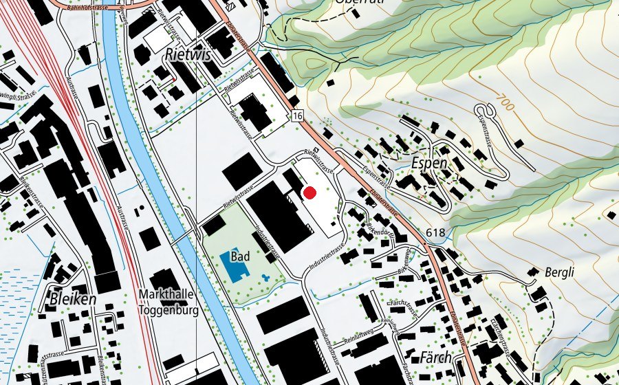 Mappa con la posizione di update Fitness (Centro fitness)