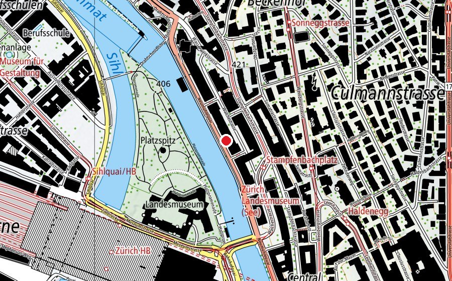 Carte indiquant l’emplacement de update Fitness Zürich Central (Salle de fitness)