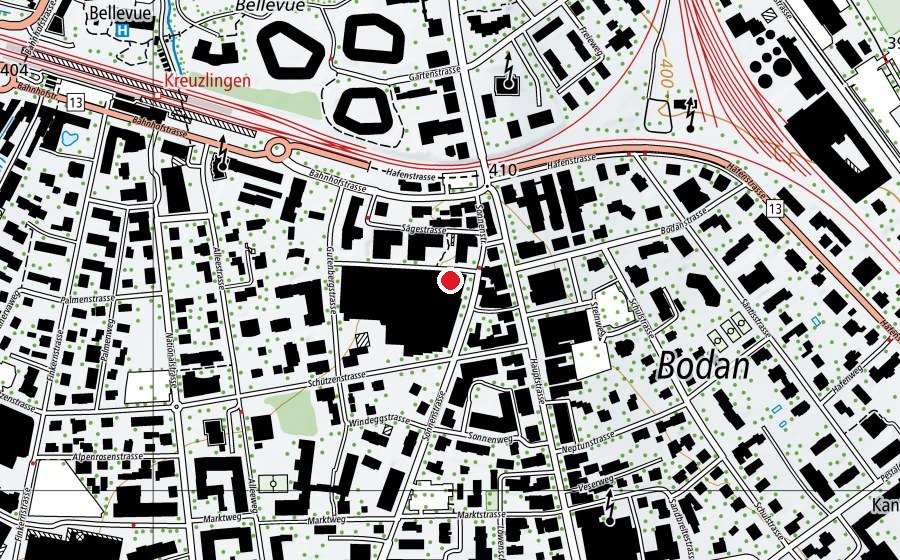 Mappa con la posizione di Update (Centro fitness)