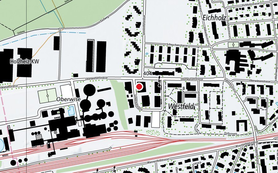 Carte indiquant l’emplacement de well come FIT Frauenfeld West (Salle de fitness)