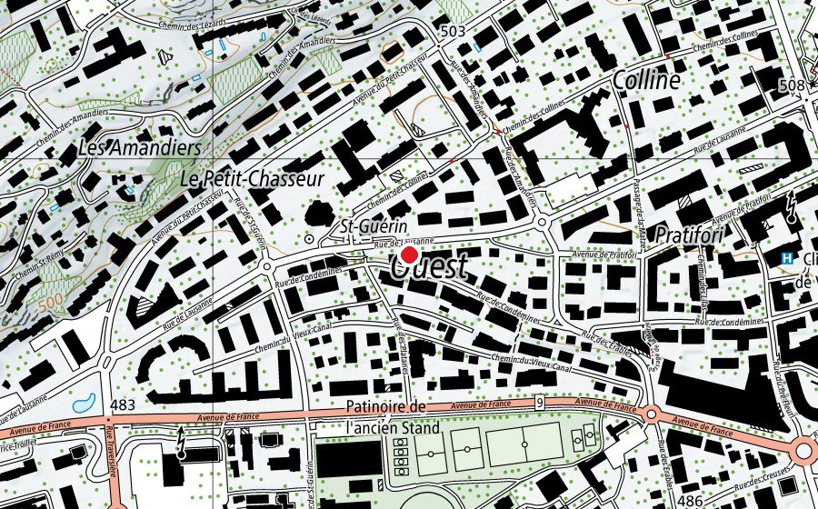 Carte indiquant l’emplacement de Yoga OM (Salle de fitness)