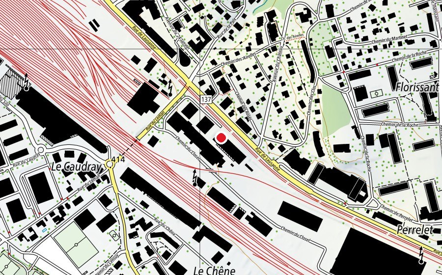 Map showing the location of 42 Lausanne (University)