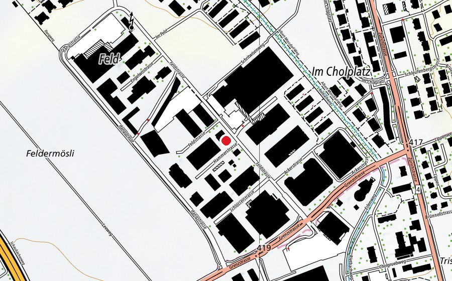 Mappa con la posizione di AZEK Ausbildungszentrum (Scuola universitaria)