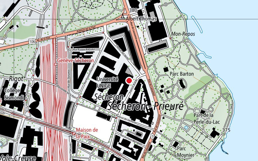 Karte mit dem Standort von B1 (Hochschule)