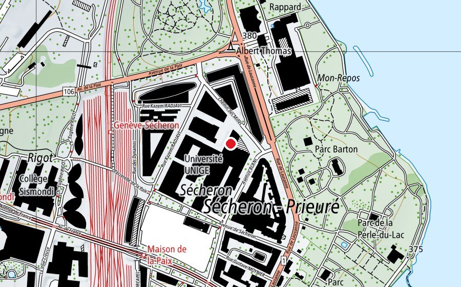 Map showing the location of B2 (University)