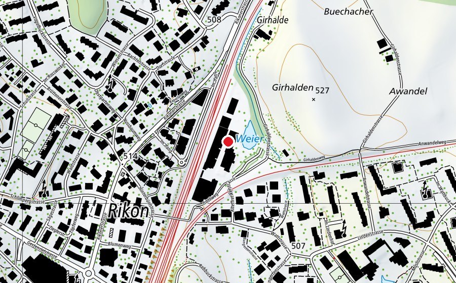Karte mit dem Standort von Baumeister Kurszentrum (Hochschule)