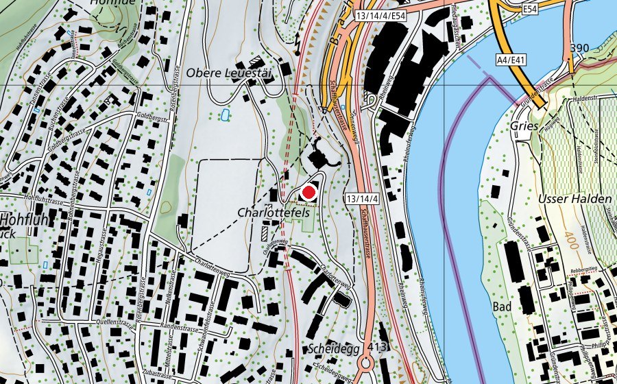 Carte indiquant l’emplacement de BBZ Charlottenfels (Haute école)