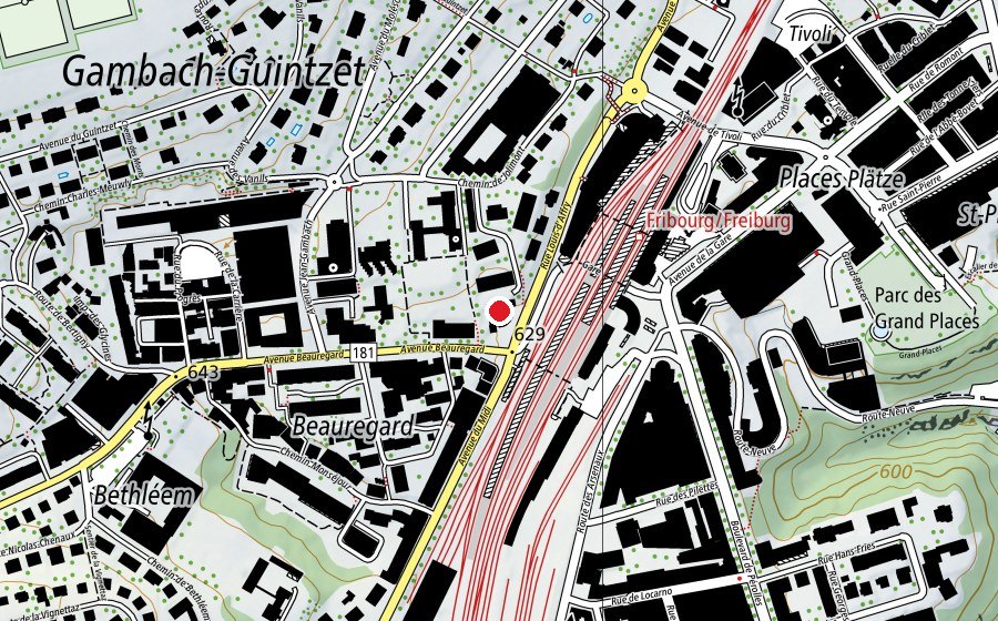 Carte indiquant l’emplacement de Beauregard 01 (Haute école)