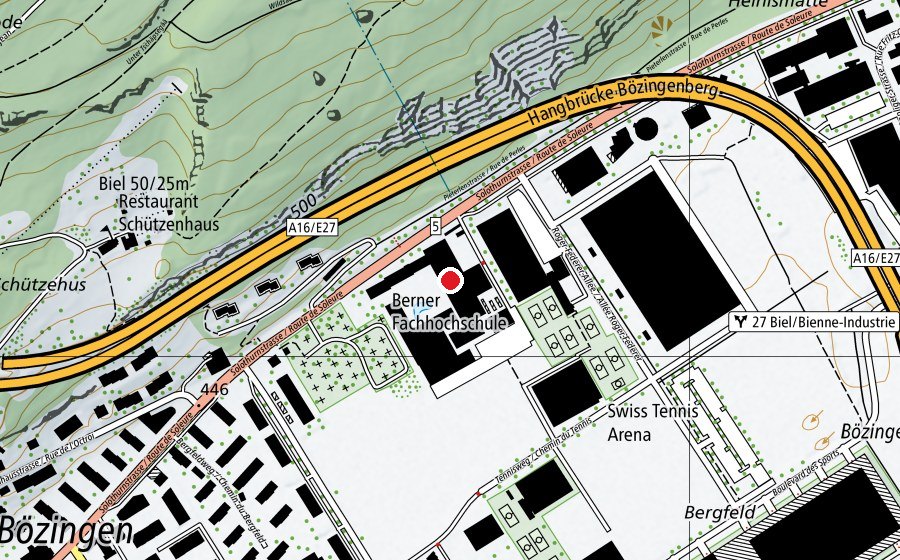 Map showing the location of Berner Fachhochschule BFH - Architektur, Holz und Bau (University)