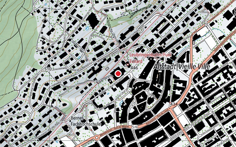 Carte indiquant l’emplacement de Berner Fachhochschule BFH - Technik + Informatik (Haute école)
