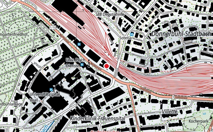 Map showing the location of Berner Fachhochschule Gesundheit (University)
