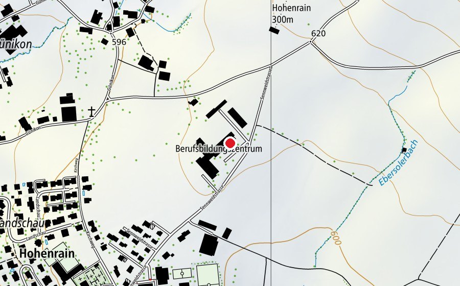 Mappa con la posizione di Berufsbildungszentrum Natur und Ernährung (Scuola universitaria)