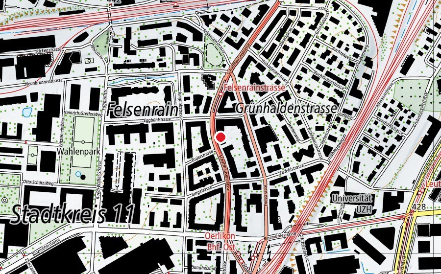 Mappa con la posizione di Berufsfachschule für Lernende mit Hör- und Kommunikationsbehinderung (BSFH) (Scuola universitaria)