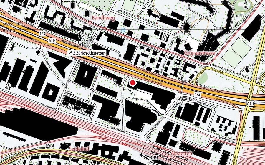 Carte indiquant l’emplacement de Berufsschule für Detailhandel (Haute école)