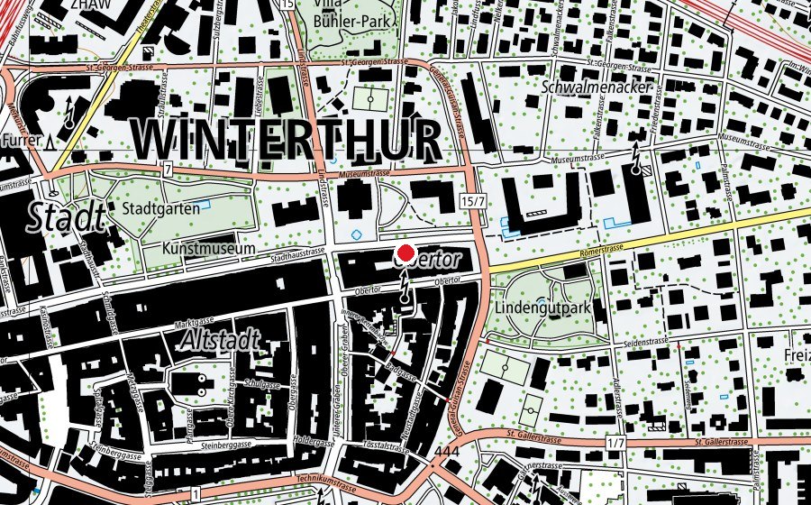 Mappa con la posizione di BFS Schulhaus Obertor (Scuola universitaria)