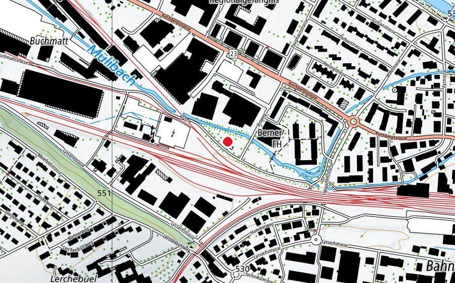 Map showing the location of Bildungszentrum Solartechnik Burdgorf (University)
