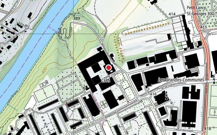 Map showing the location of CFPC (University)