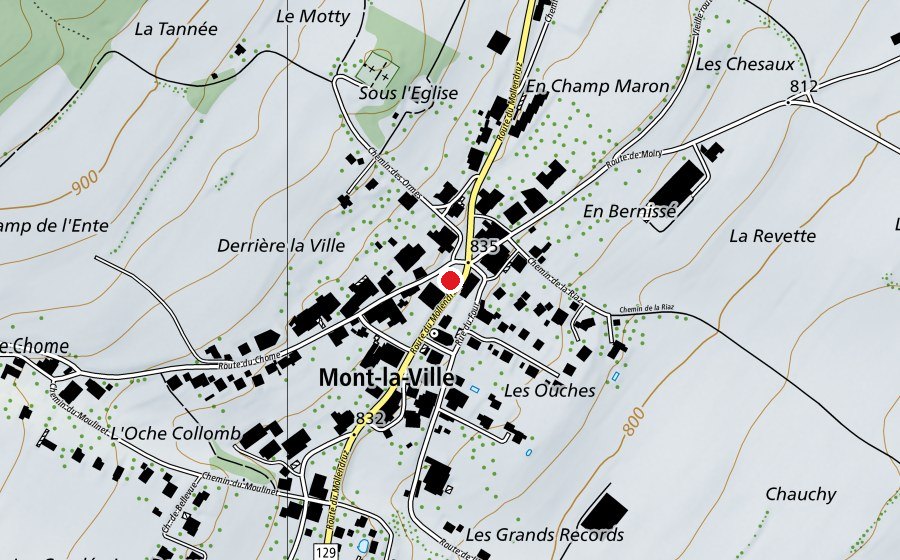 Mappa con la posizione di Collège de Mont-La-Ville (Scuola universitaria)