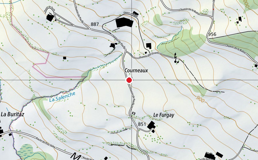Carte indiquant l’emplacement de College de Paully (Haute école)