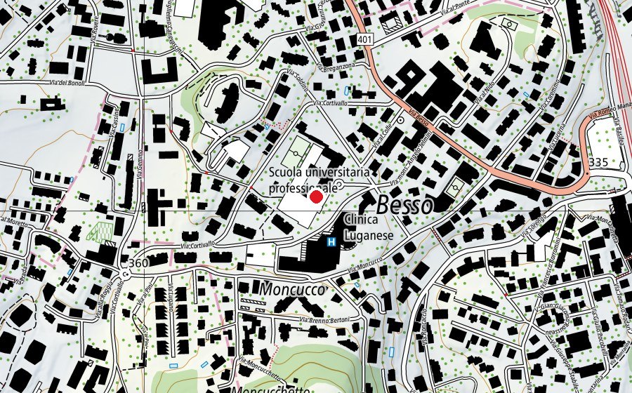 Carte indiquant l’emplacement de Conservatorio della Svizzera Italiana (Haute école)
