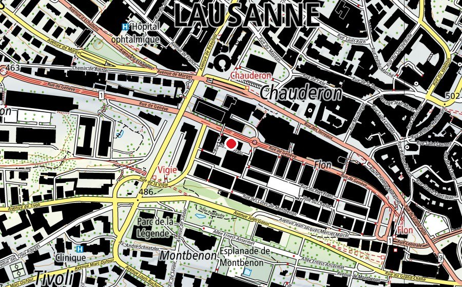 Map showing the location of École Club (University)