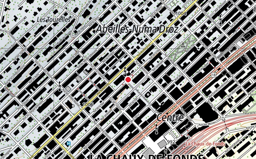 Map showing the location of École d'Arts Appliqués (University)