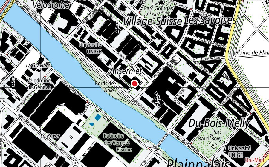 Map showing the location of École de physique (University)