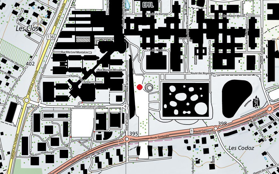 Mappa con la posizione di École Polytechnique Fédérale de Lausanne (Scuola universitaria)