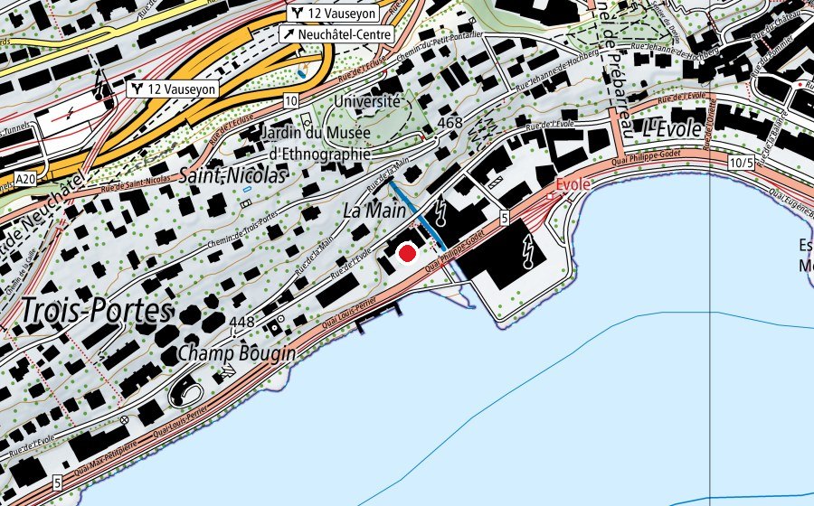 Carte indiquant l’emplacement de École suisse de Droguerie (Haute école)