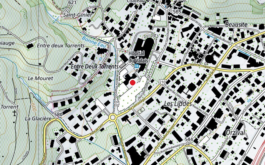 Map showing the location of EDHEA - École de design et haute école d'art (University)