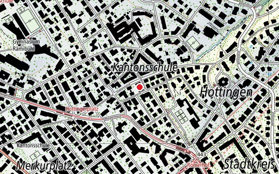 Map showing the location of Elreko Sicherheitskontrollen GmbH; Kowner Jakob AG (University)